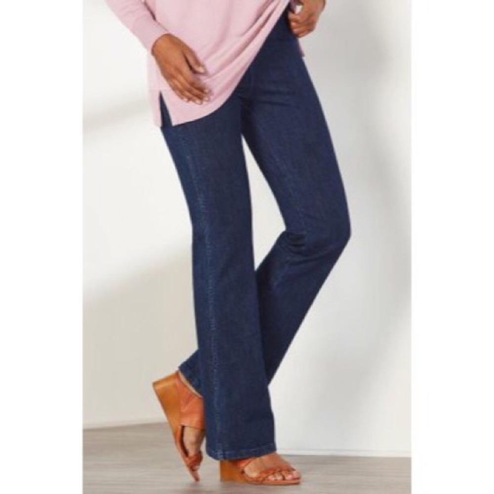 Soft Surroundings Wide Leg Denim Trousers